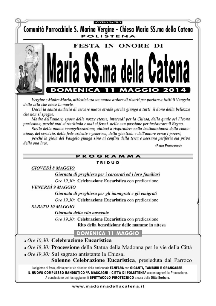 Manifesto CATENA 2014